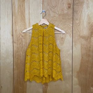 Thrifted lacy yellow top.